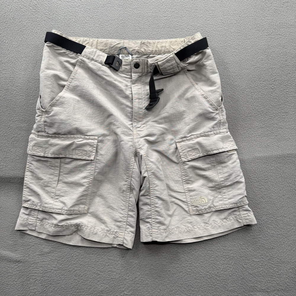 The North Face Shorts Mens Small Gray Nylon Cargo Hiking Belted 10 Inseam Trail